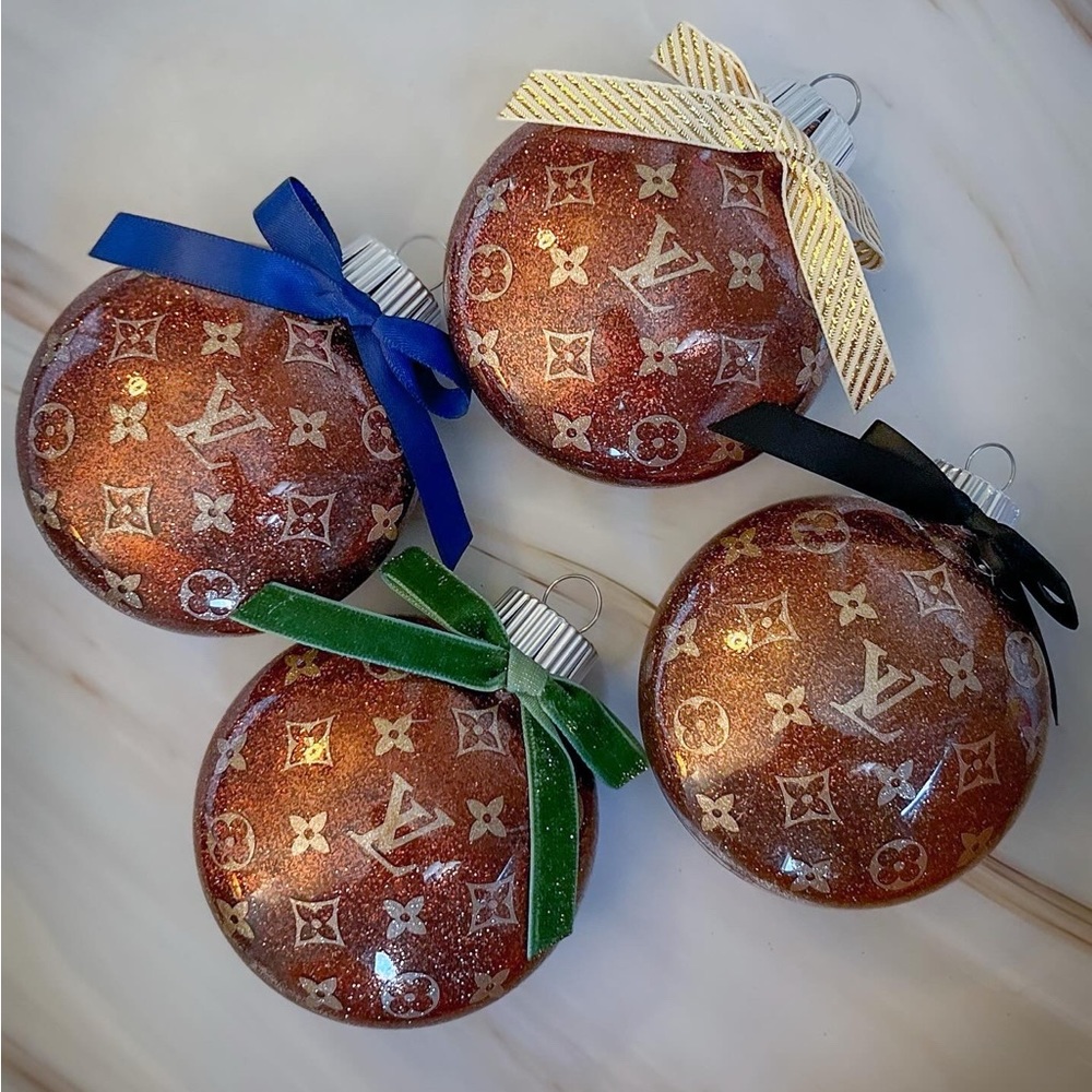 Handmade LV luxury designer monogram ornament